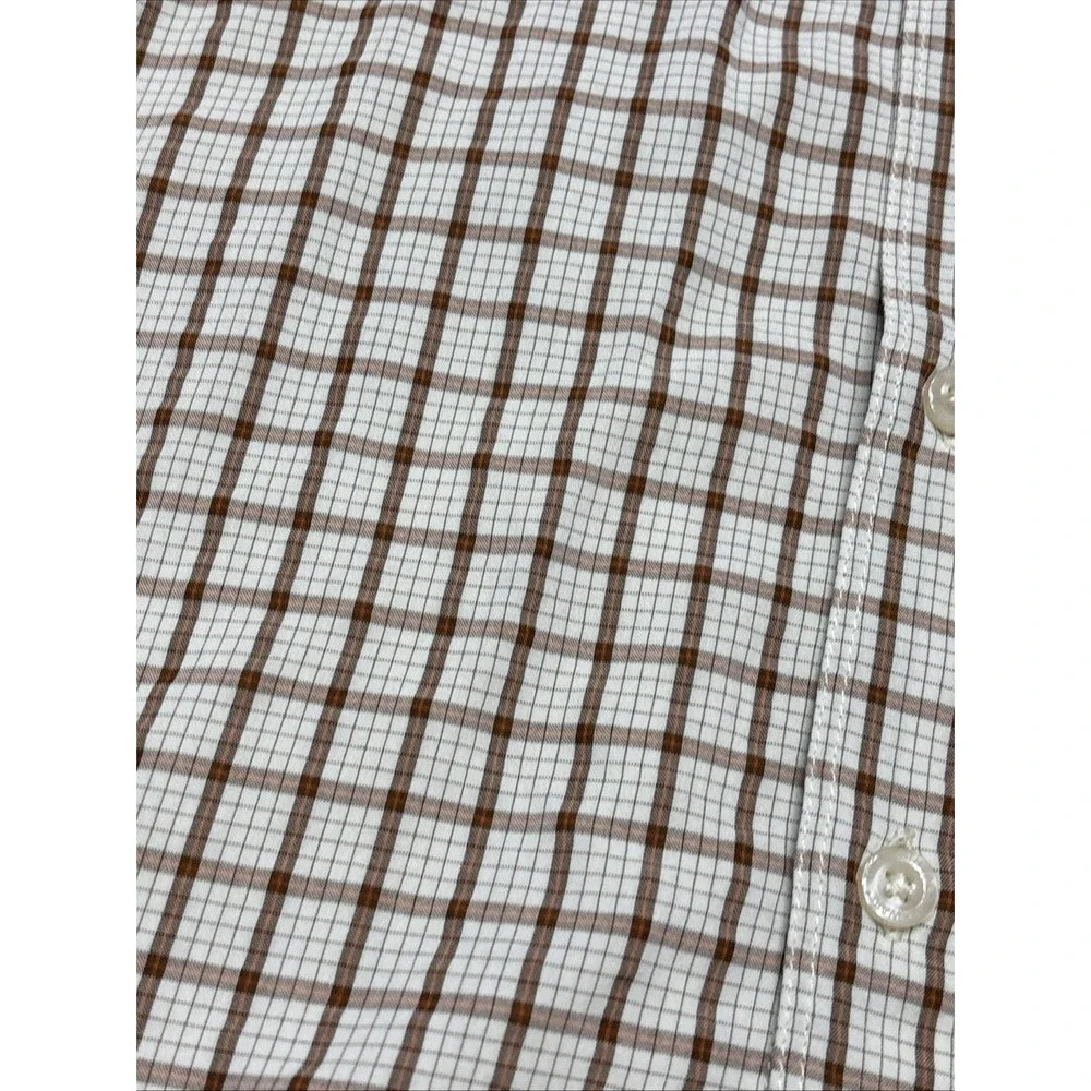 Men's The North Face‎ Brown Check Modal Hiking Button Up Shirt Size XL